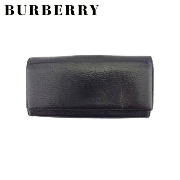 BURBERRY Long Wallet Logo Leather Authentic Used - Picture 2 of 11
